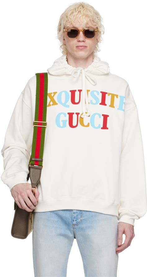 gucci white hoodie|gucci oversized hoodie.